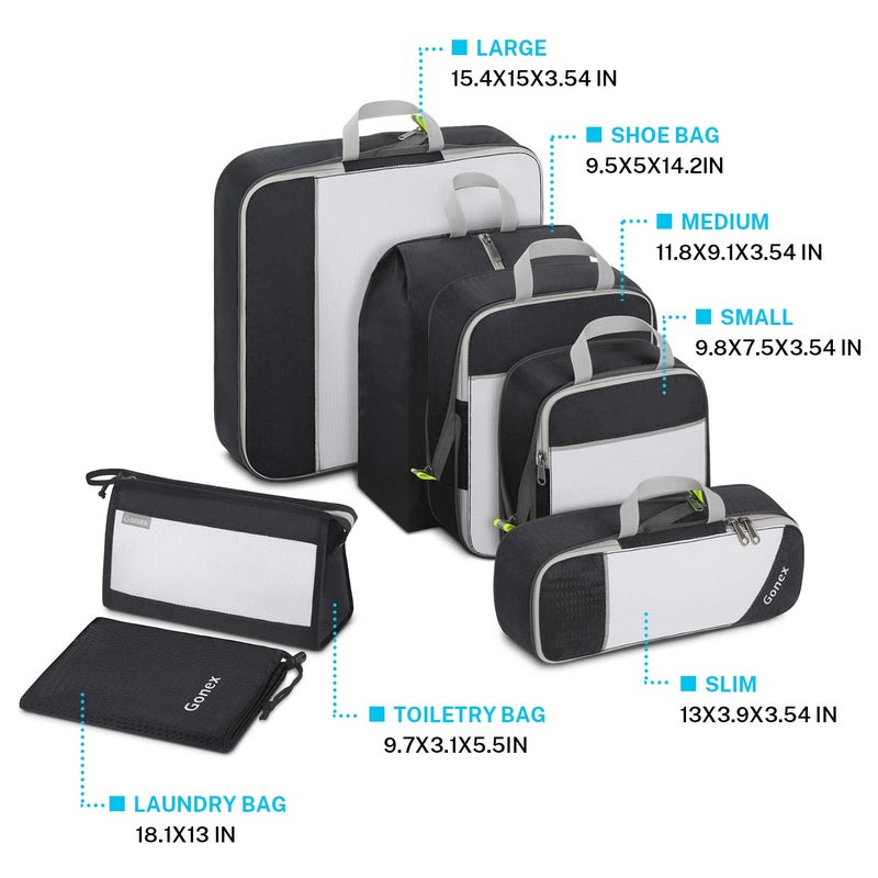 Gonex Compression Packing Cubes, Extensible Storage Mesh Bags Organizers - Image 4